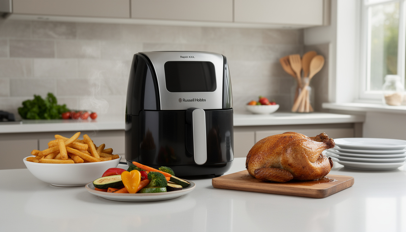 découvrez notre avis détaillé sur la friteuse sans huile russell hobbs rapid air xxl, alliant performance exceptionnelle et praticité pour une cuisine saine au quotidien.