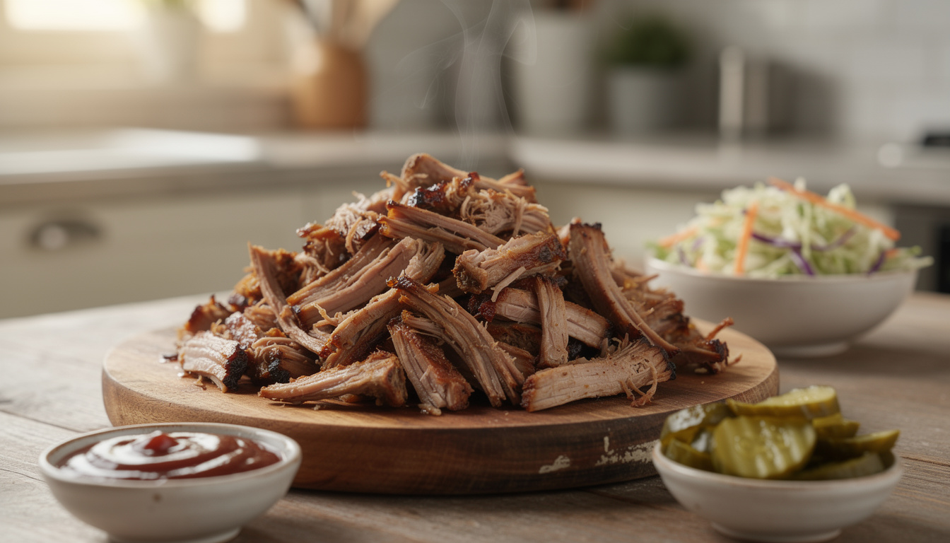 découvrez notre recette simple et rapide d'effiloché de porc à l'air fryer pour un repas savoureux et gourmand, parfait en toute saison.