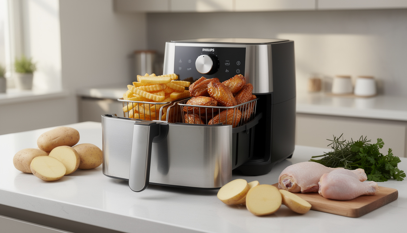 découvrez notre test complet de la friteuse philips airfryer dual basket, ses fonctionnalités, performances et avantages pour cuisiner sainement et rapidement.