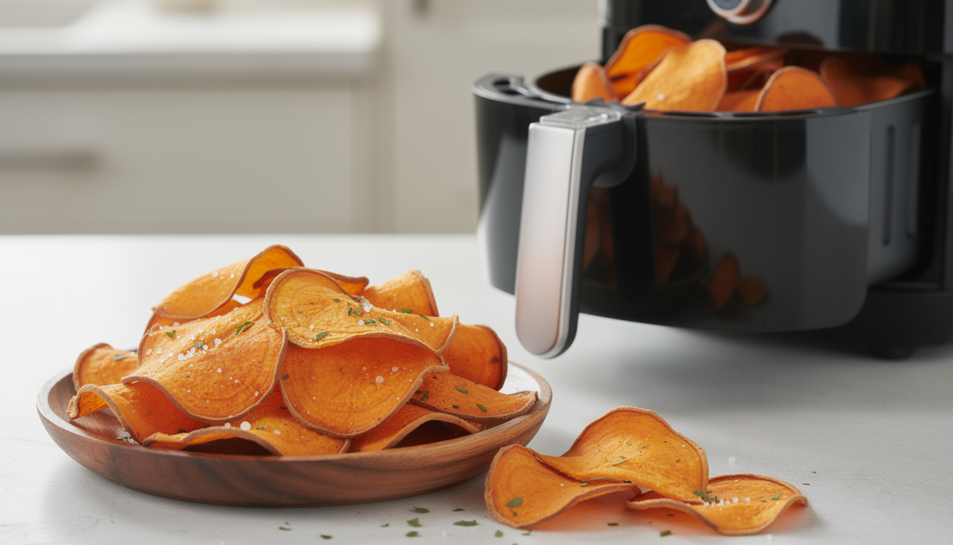 découvrez comment préparer des chips de patates douces parfaitement croustillantes et saines grâce à votre air fryer, avec notre guide facile et rapide.